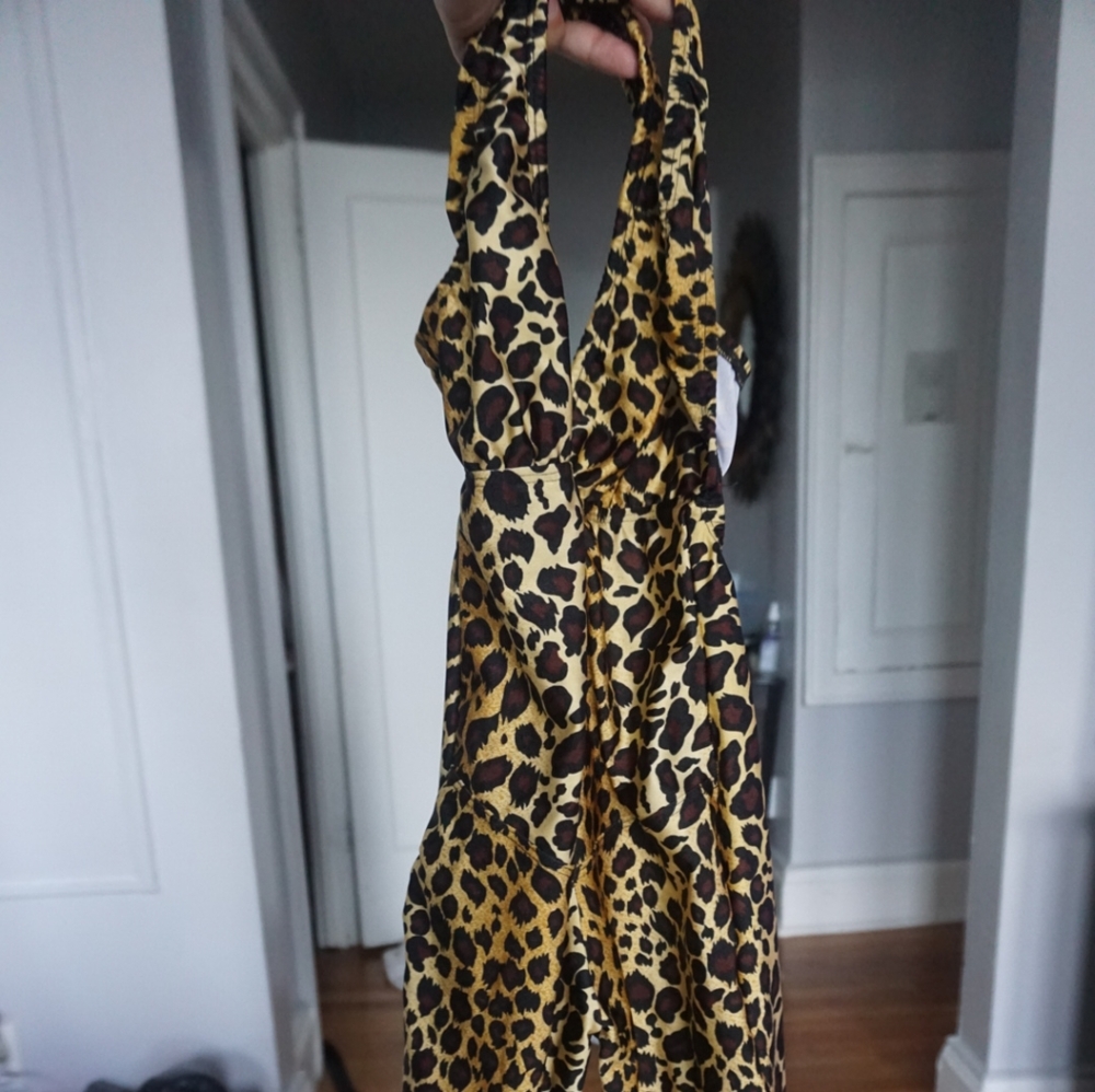 Animal print fitness jumpsuit